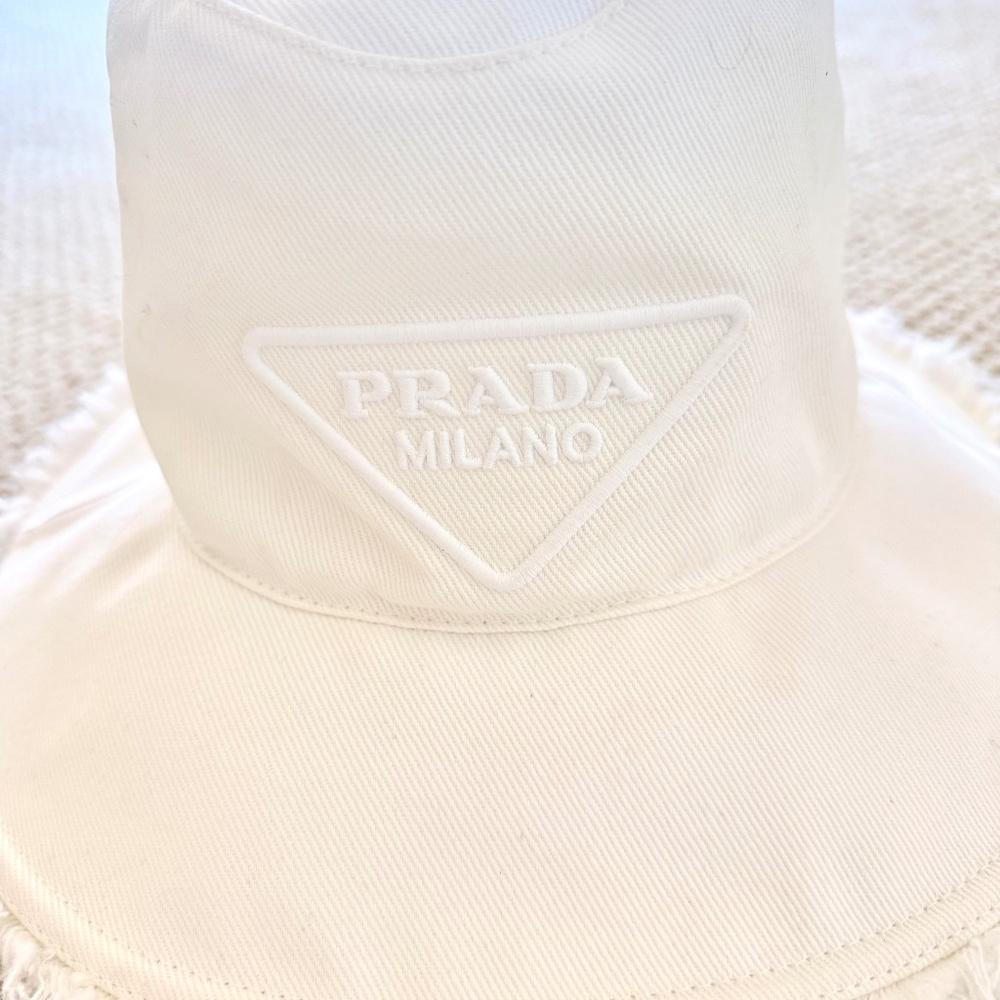 Prada Wide Rimmed Drill Bucket Hat